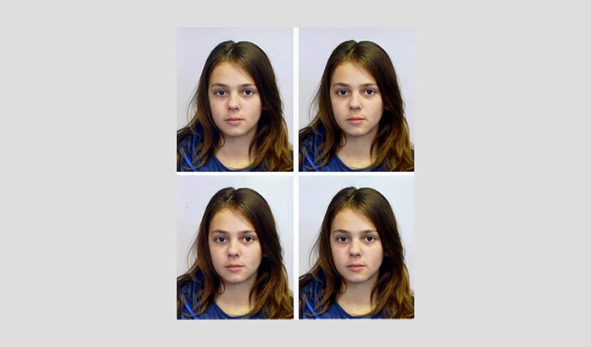 Four printed ID photos